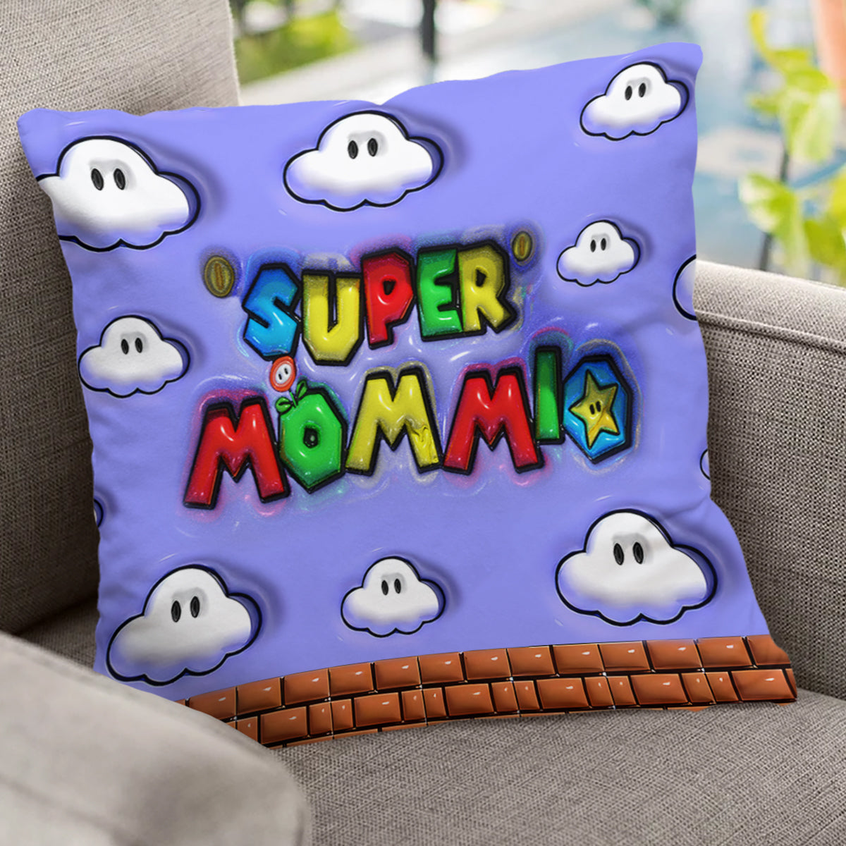 Super Mommio - Personalized Super Plumber Throw Pillow