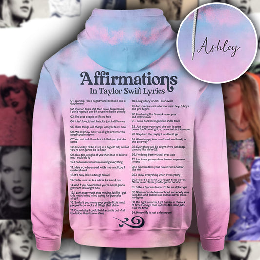 Affirmations in Miss American Lyrics - Personalized Tay-tay Lover All Over Shirt