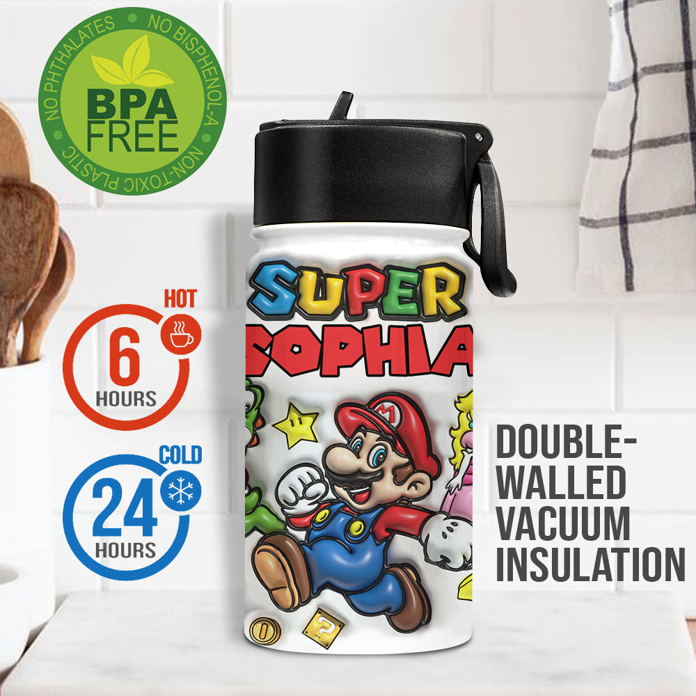Super Mario - Personalized Super Plumber Kids Water Bottle