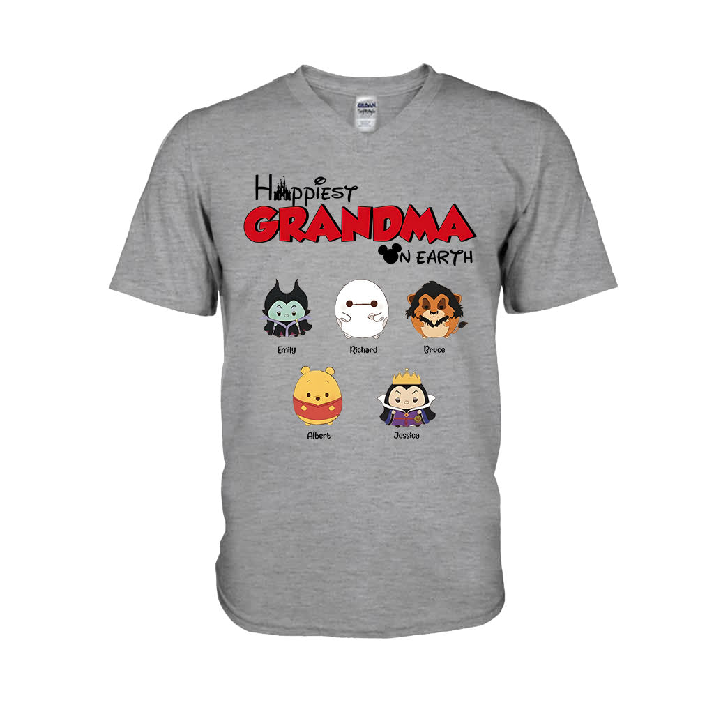 Happiest Grandma On Earth - Personalized Grandma T-shirt And Hoodie