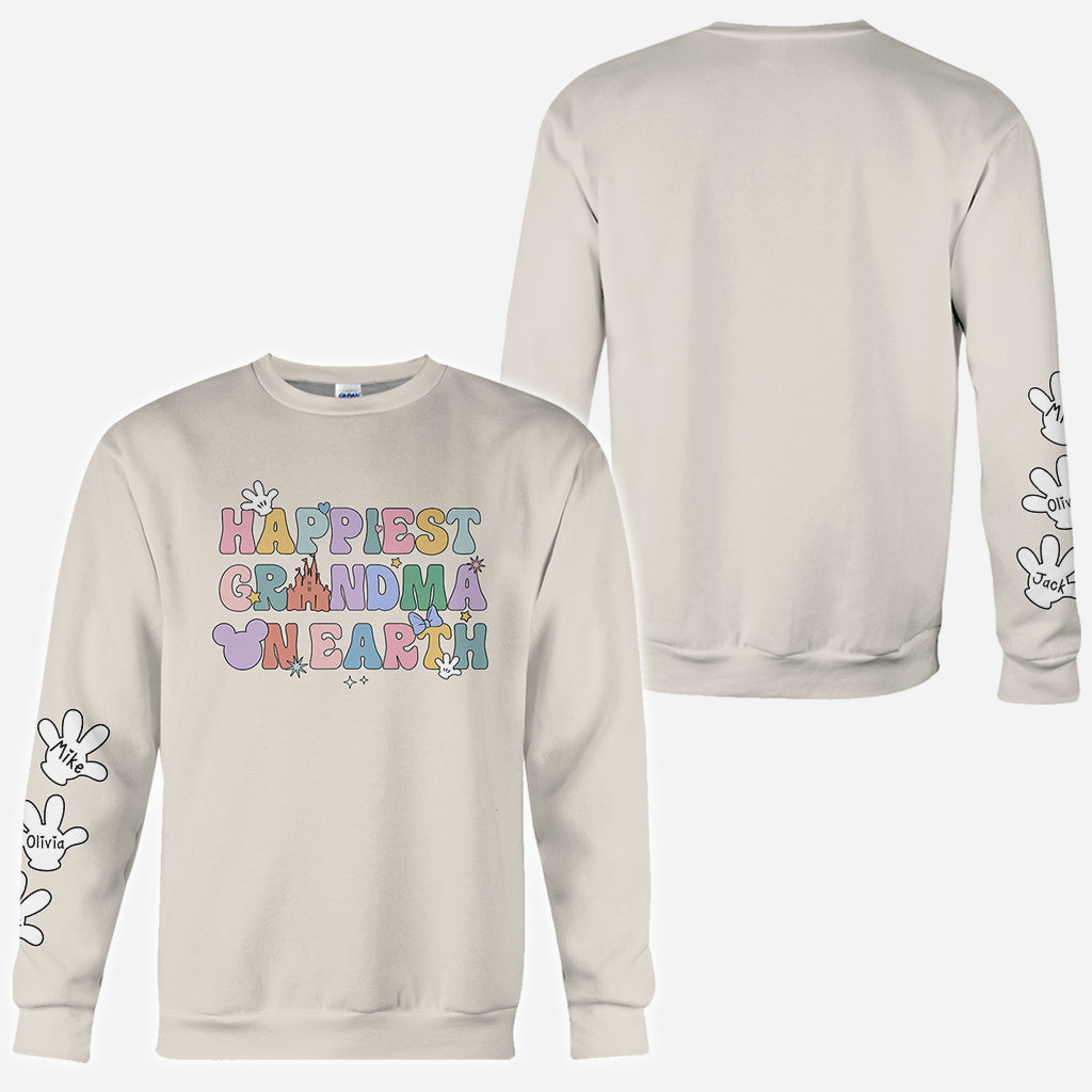 Happiest Grandma Mama On Earth Mouse Ears - Personalized Grandma All Over Shirt