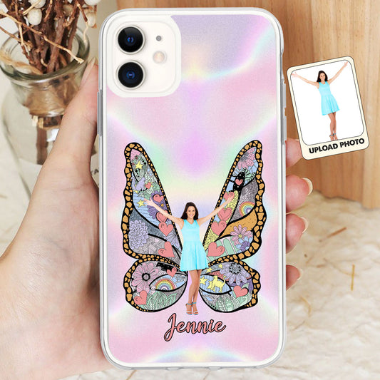 Custom Photo Butterfly - Personalized Clear Phone Case