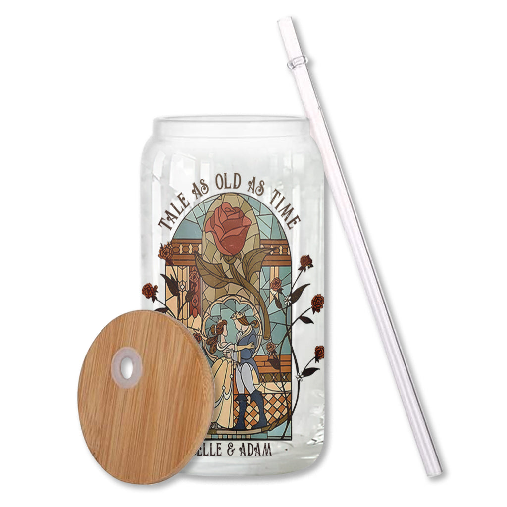 Tale As Old As Times - Personalized Beauty And The Beast Can Glass