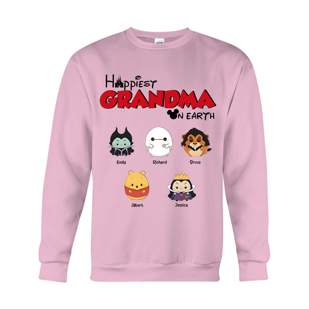Happiest Grandma On Earth - Personalized Grandma T-shirt And Hoodie