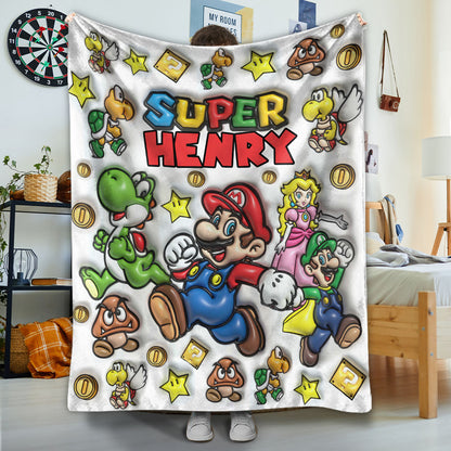 Super Mario - Personalized Super Plumber Blanket