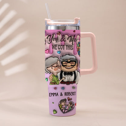 You And Me - Personalized Couple Tumbler With Handle