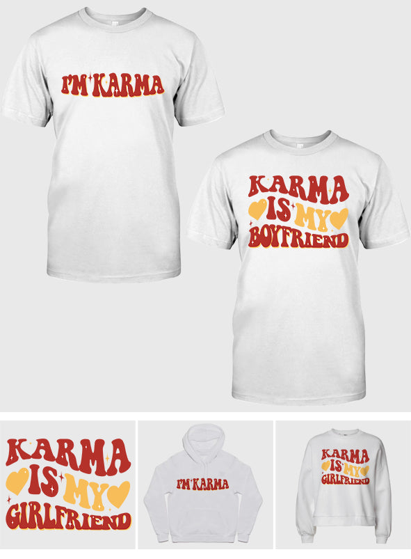 Karma Is My Bf Gf - Personalized Tay-tay Lover T-shirt And Hoodie