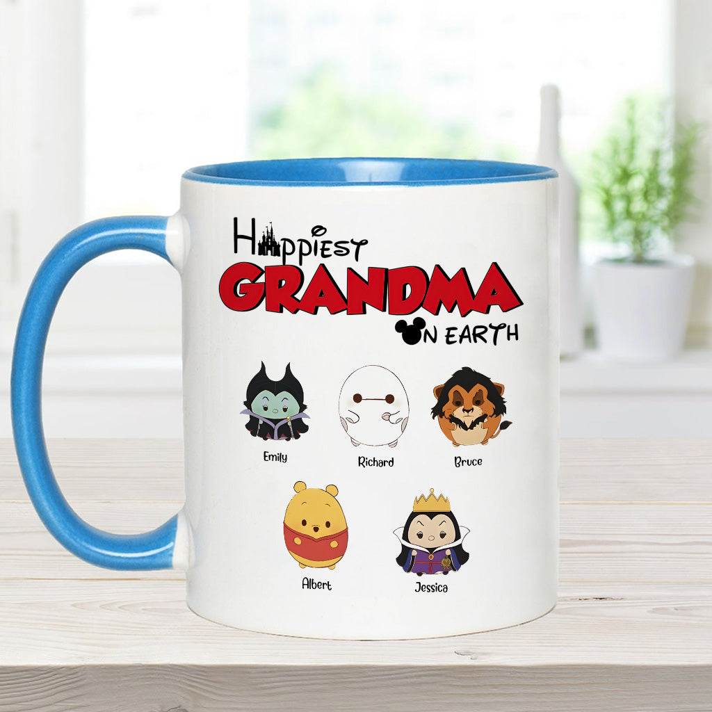 Happiest Grandma On Earth - Personalized Grandma Accent Mug