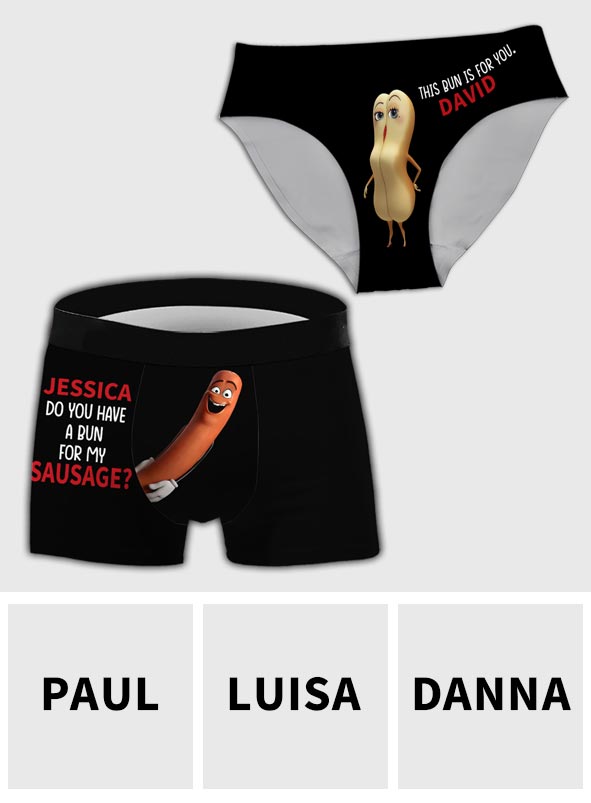 This Bun Is For You - Personalized Couple Women Briefs & Men Boxer Briefs