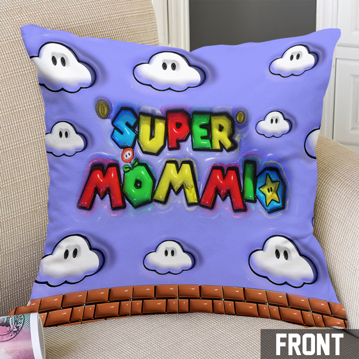 Super Mommio - Personalized Super Plumber Throw Pillow