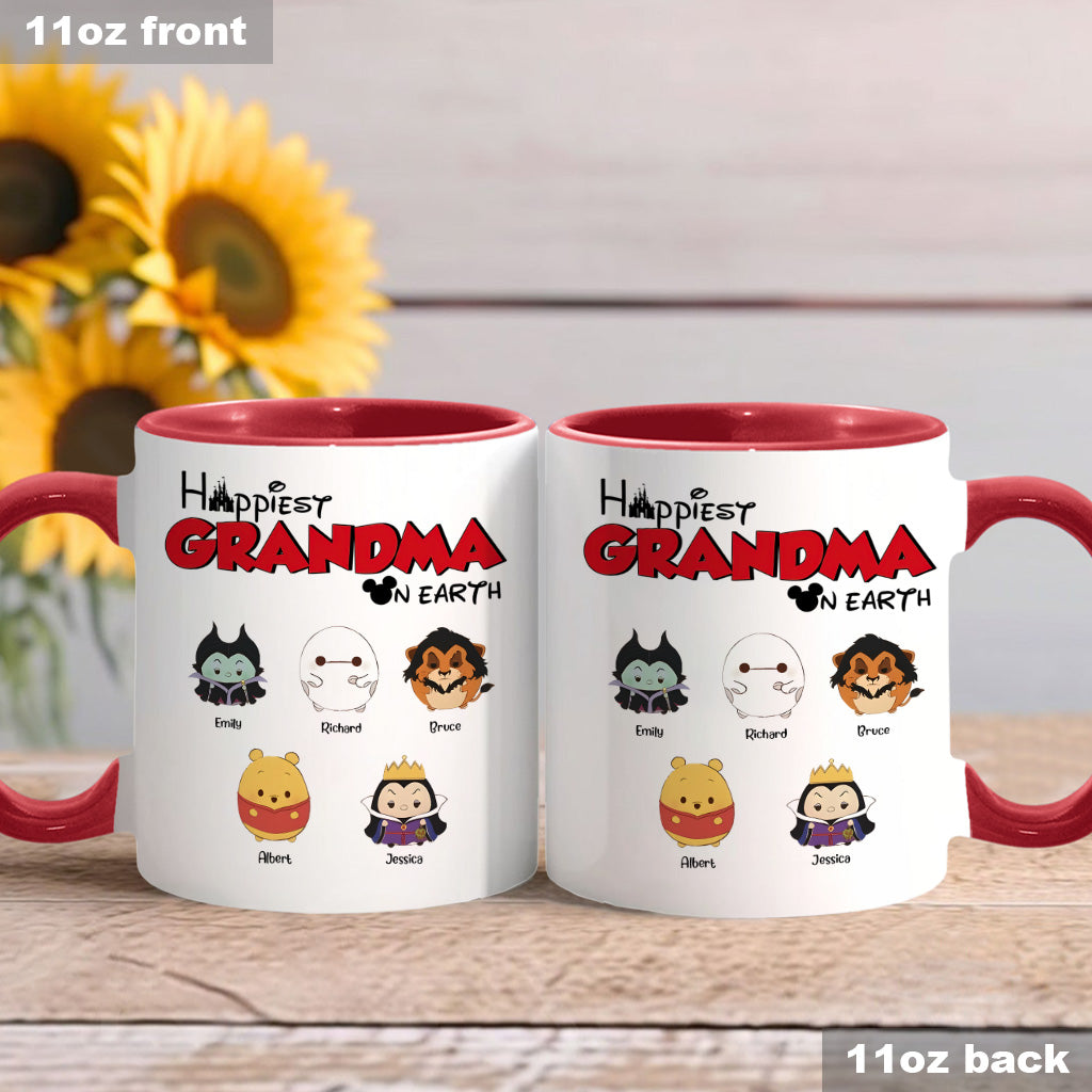 Happiest Grandma On Earth - Personalized Grandma Accent Mug