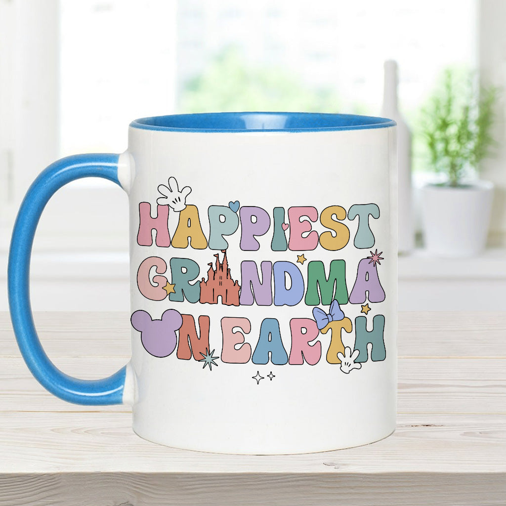 Happiest Grandma Mama On Earth Mouse Ears - Personalized Grandma Accent Mug