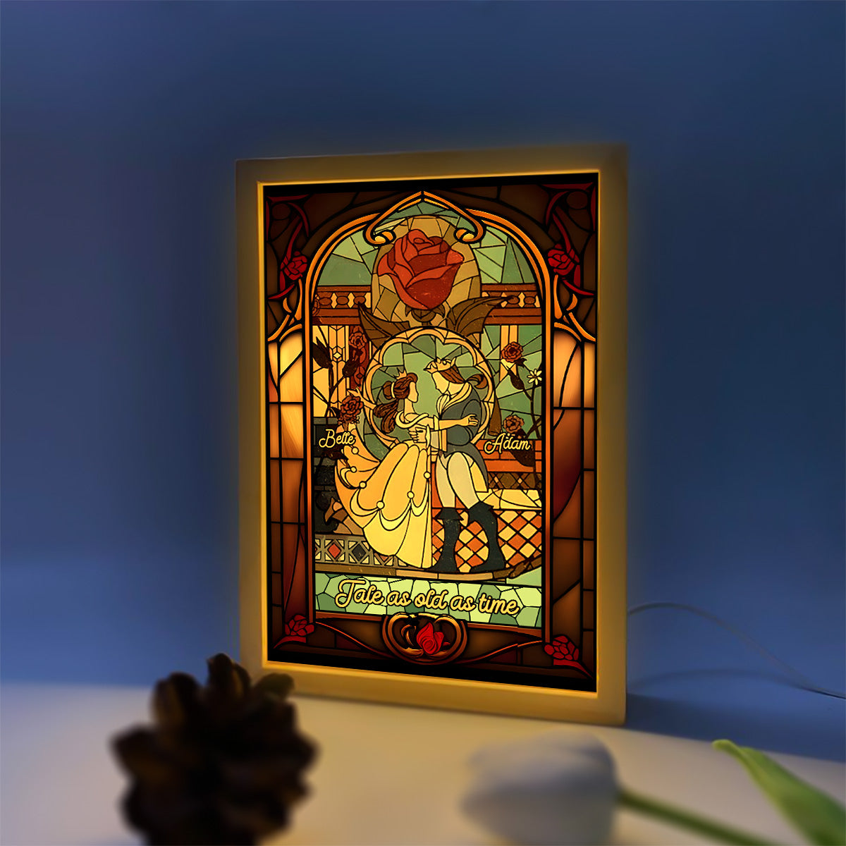 Tale As Old As Times - Personalized Beauty And The Beast Picture Frame Light Box