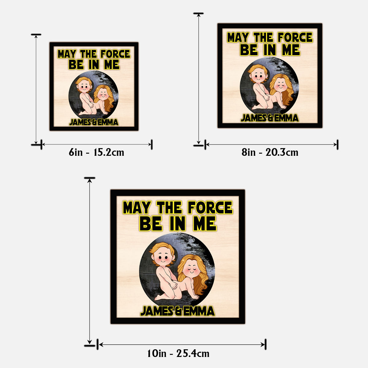 May The Force Be In Me - Personalized Couple 2 Layered Wood Sign / Wood Plaque
