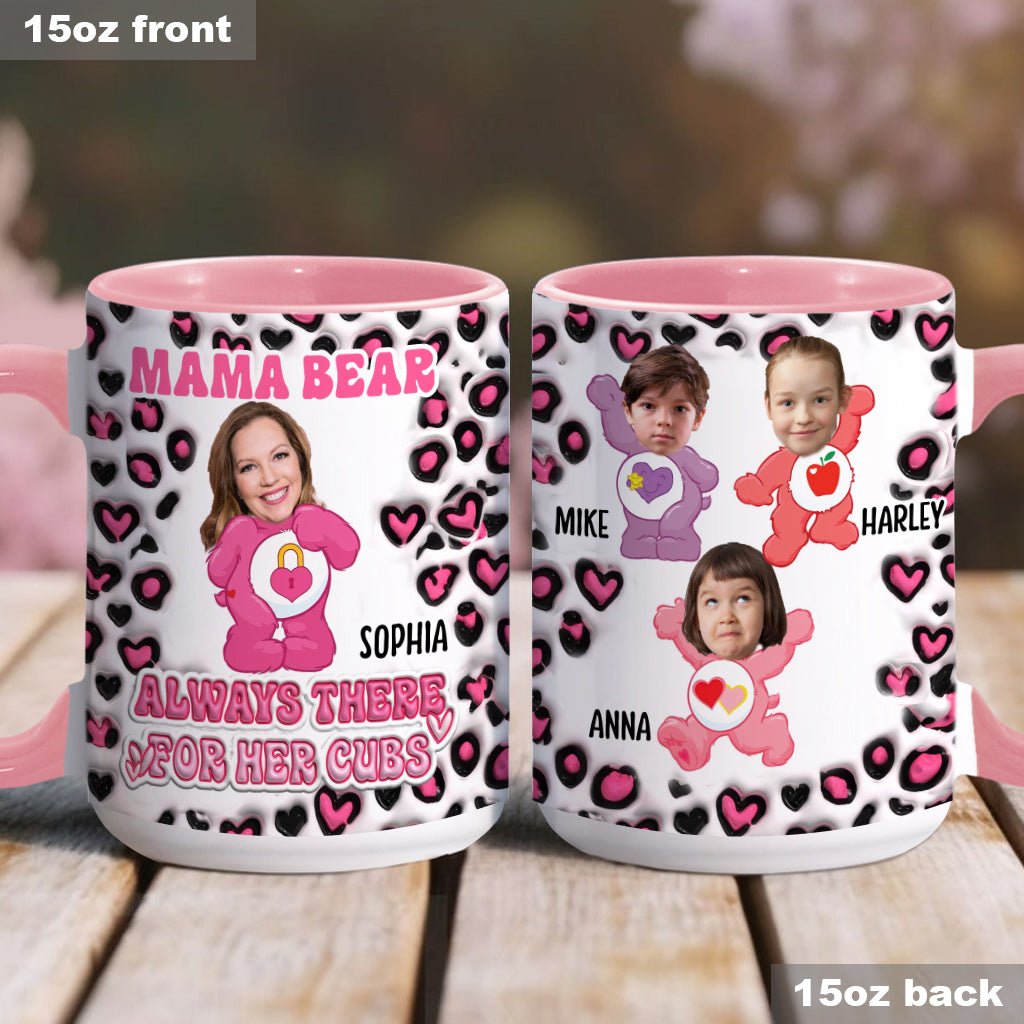 Mama Bear Always There For Her Cubs Care - Personalized Mother Accent Mug