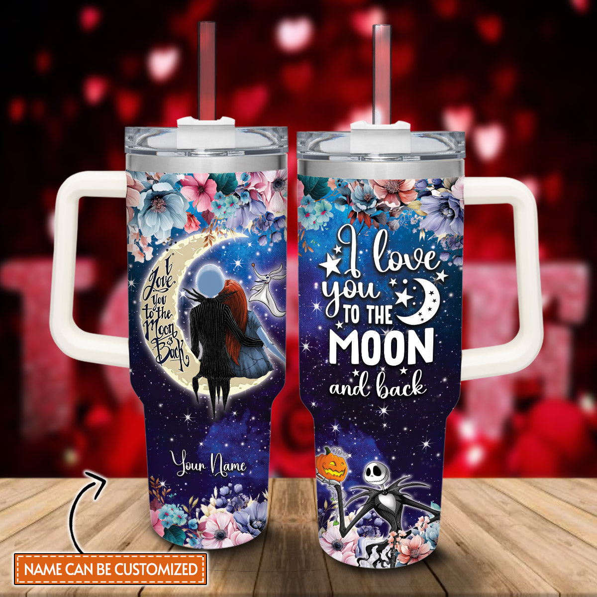 I Love You To The Moon And Back Nightmare Tumbler With Handle 0224