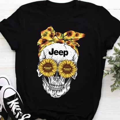 Sunflower Skull Car T-shirt and Hoodie 0523