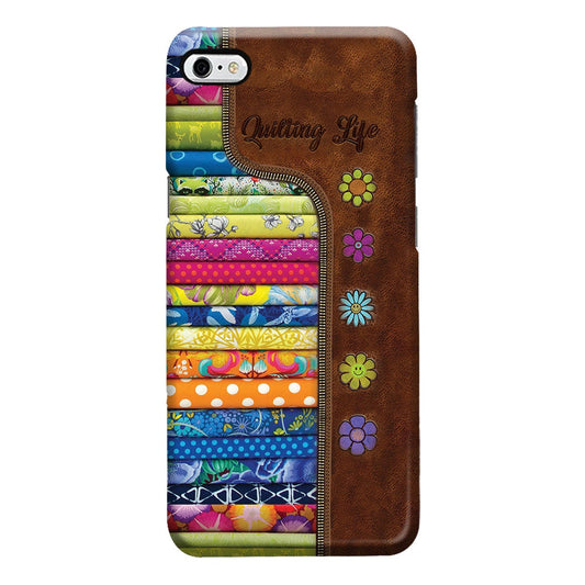 Quilting Life Leather Pattern Print Phone Case