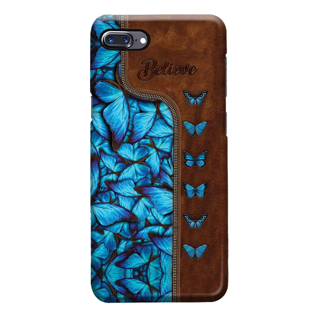 Butterfly Leather Pattern Print Phone Case