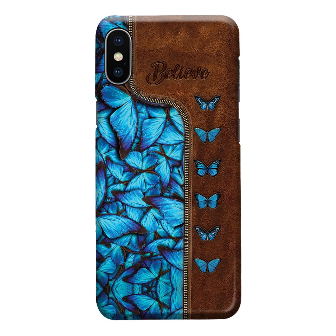 Butterfly Leather Pattern Print Phone Case