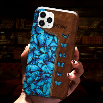 Butterfly Leather Pattern Print Phone Case