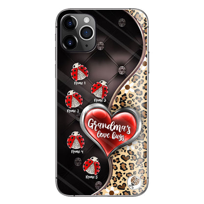 Grandma's Love Bugs - Personalized Mother's Day Grandma Phone Case With 3D Pattern Print