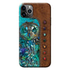 Owl Personalized Leather Pattern Print Phone Case