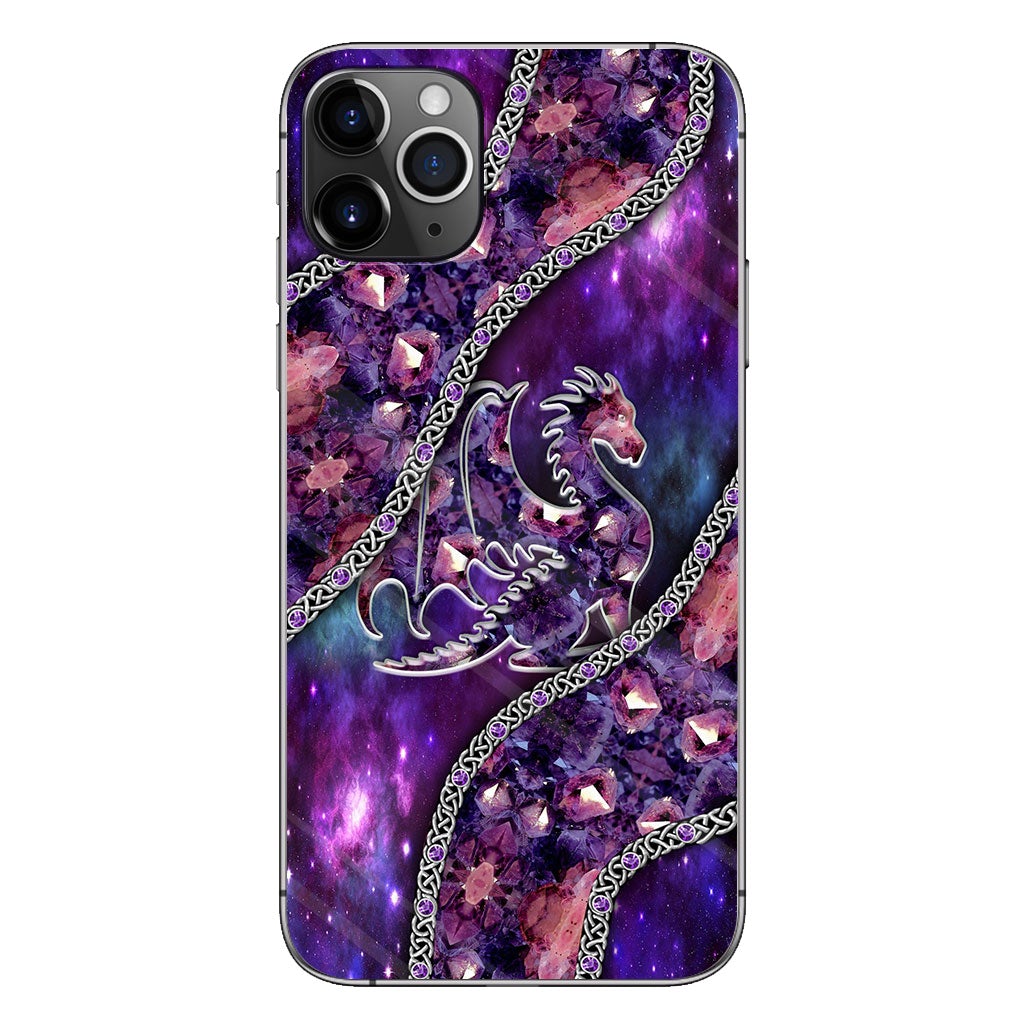 Lovely Purple Dragon 3D Pattern Printed Phone Case