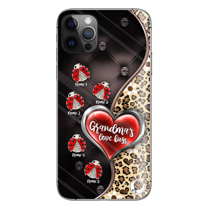 Grandma's Love Bugs - Personalized Mother's Day Grandma Phone Case With 3D Pattern Print