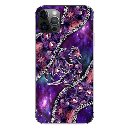 Lovely Purple Dragon 3D Pattern Printed Phone Case