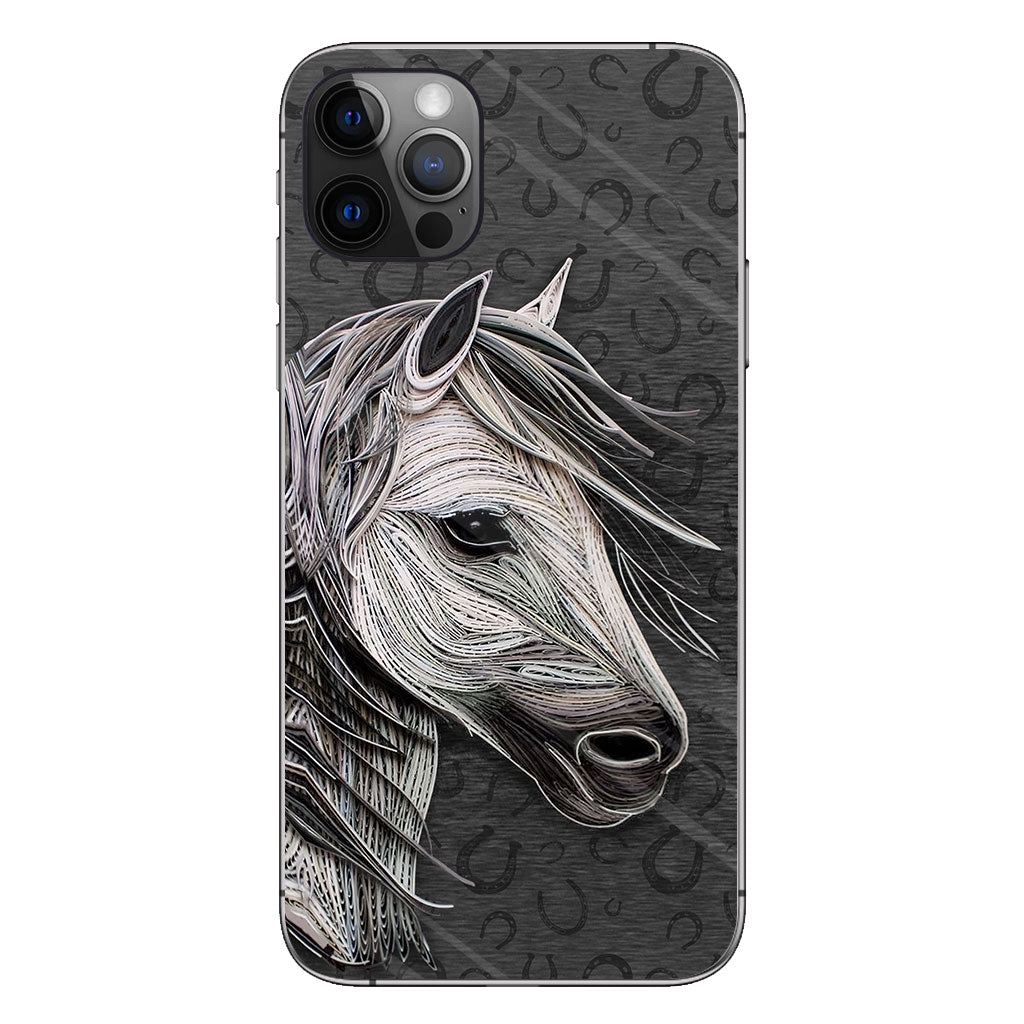 Love Horses - Phone Case With Leather Pattern Print