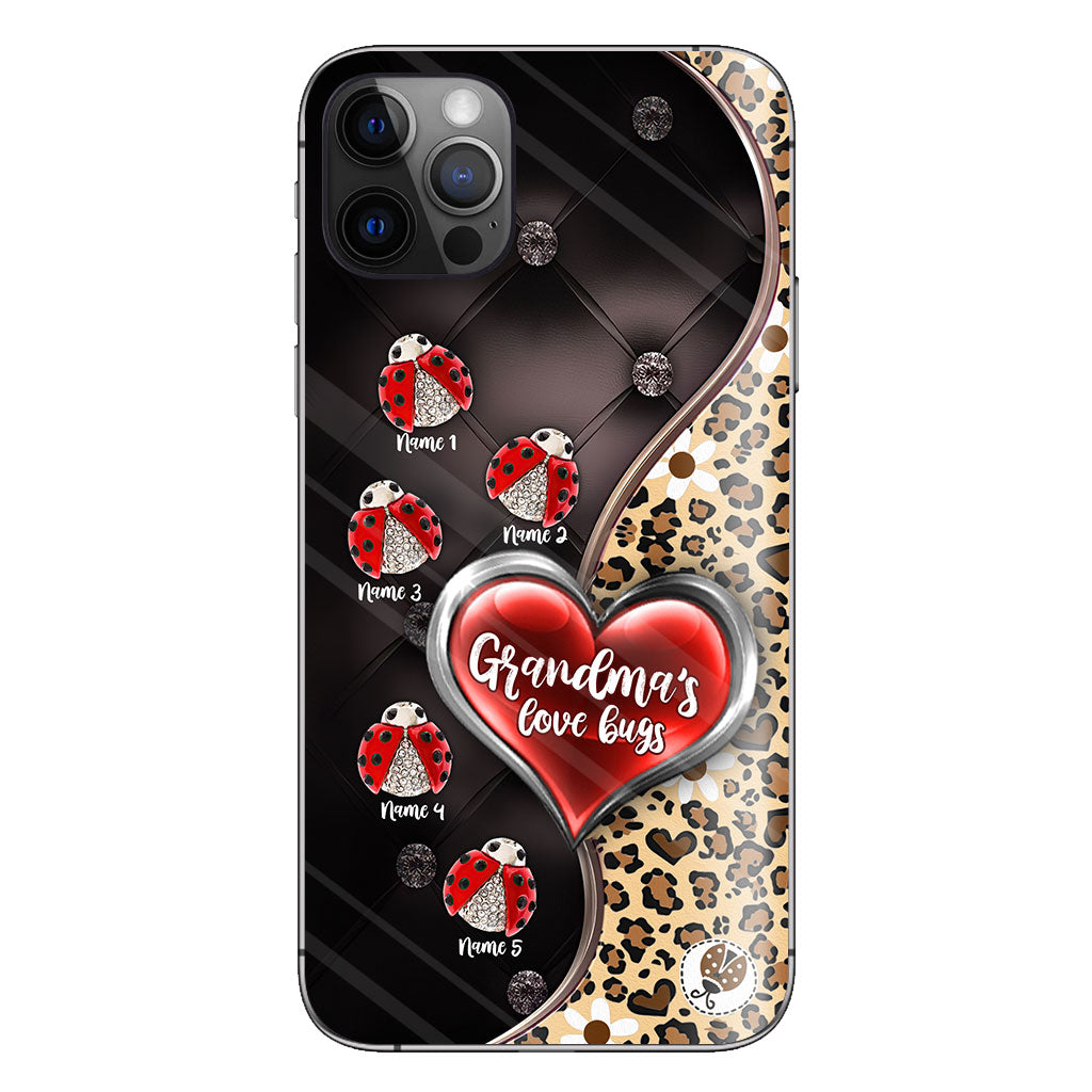 Grandma's Love Bugs - Personalized Mother's Day Grandma Phone Case With 3D Pattern Print