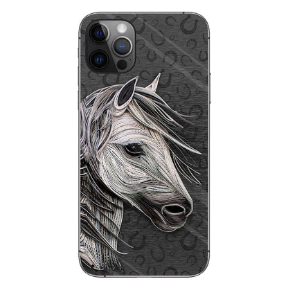 Love Horses - Phone Case With Leather Pattern Print