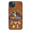 Don&#39;t Mess With Grandmasaurus - Personalized Mother&#39;s Day Phone Case With Leather Pattern Print