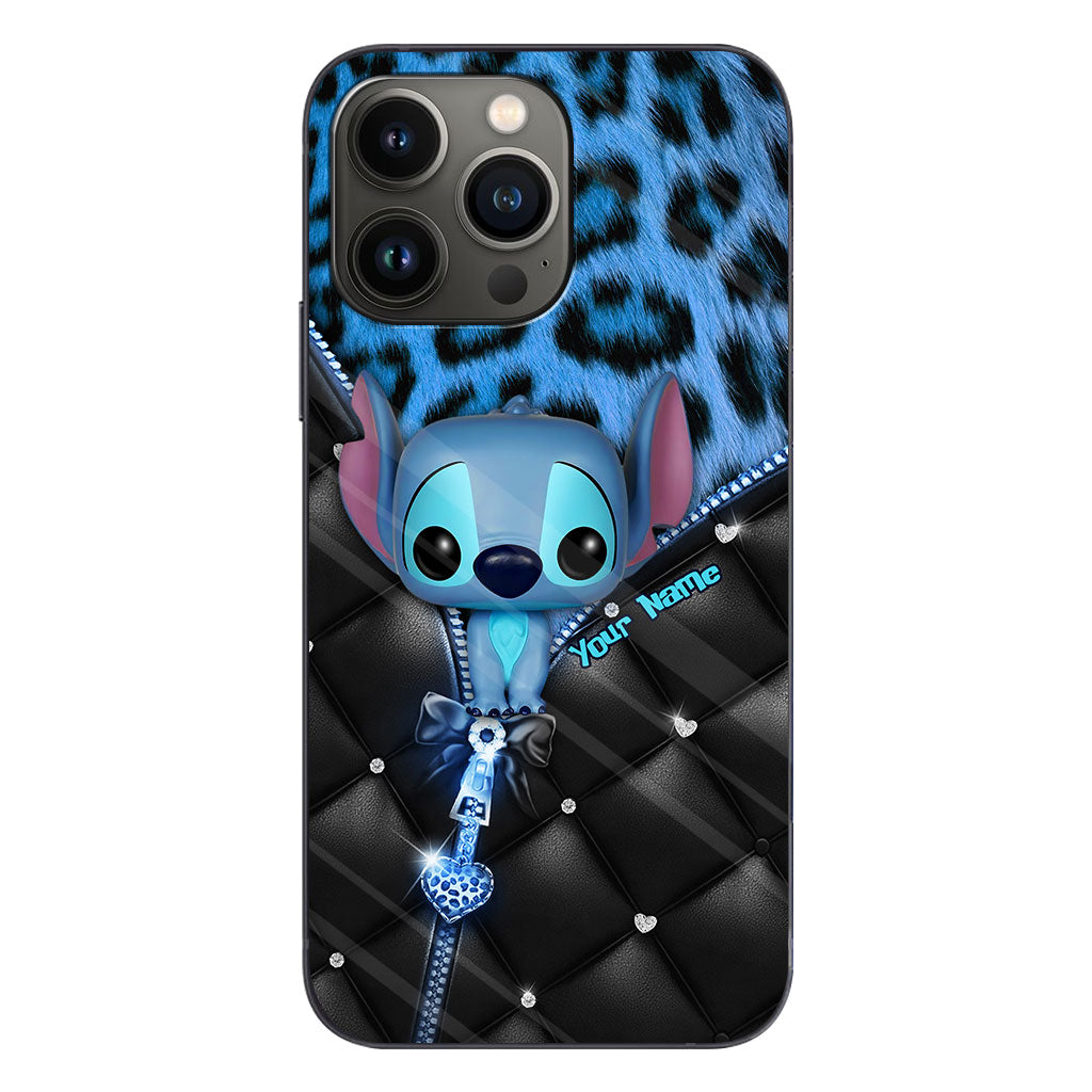 Ohana - Personalized Phone Case With Leather Pattern Print