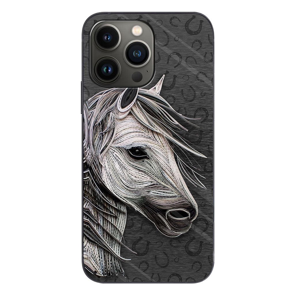 Love Horses - Phone Case With Leather Pattern Print