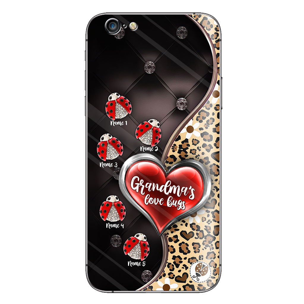 Grandma's Love Bugs - Personalized Mother's Day Grandma Phone Case With 3D Pattern Print