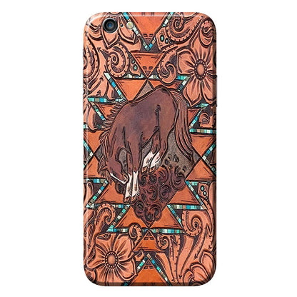 Love Horses Leather Pattern Print Phone Case