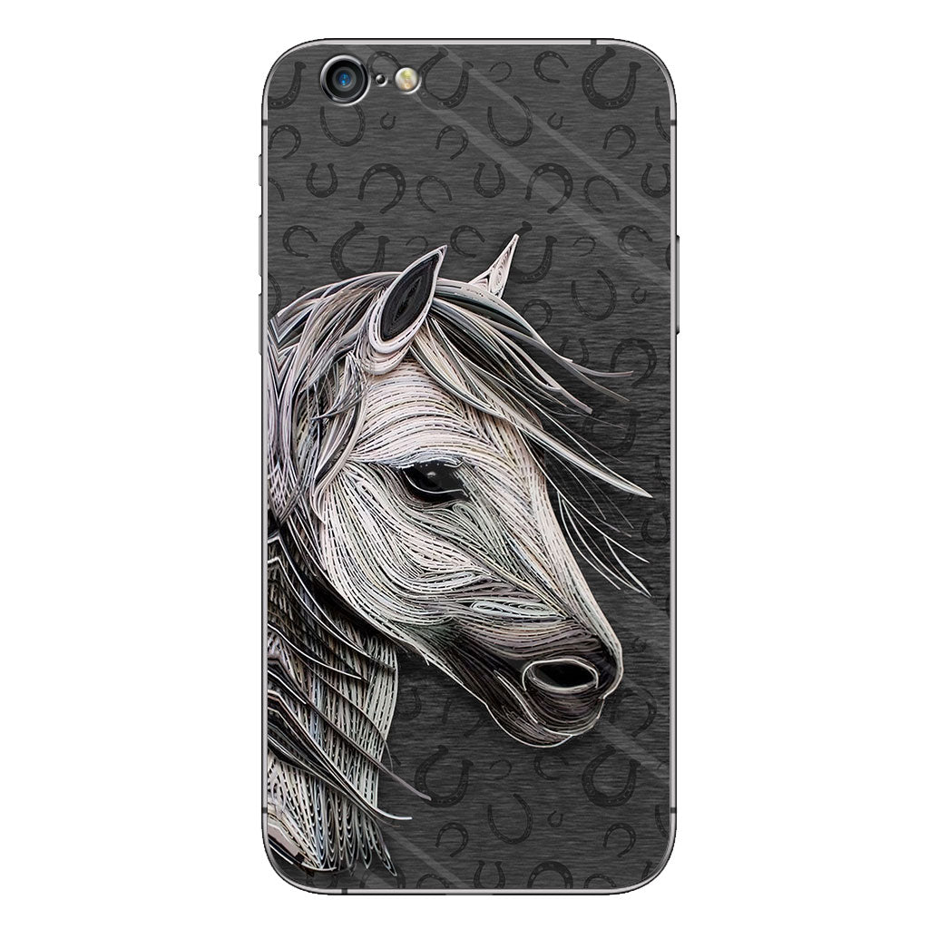 Love Horses - Phone Case With Leather Pattern Print