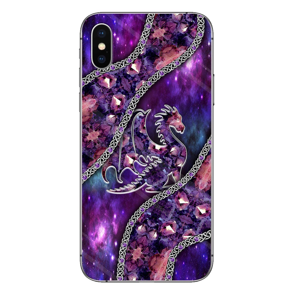 Lovely Purple Dragon 3D Pattern Printed Phone Case