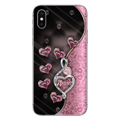 To The Moon And Back Rose Gold - Personalized Mother's Day Grandma Phone Case