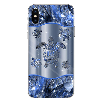 Salty Lil Beach Blue Sea Turtle Personalized Phone Case