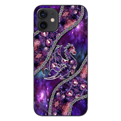 Lovely Purple Dragon 3D Pattern Printed Phone Case