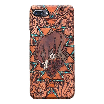 Love Horses Leather Pattern Print Phone Case