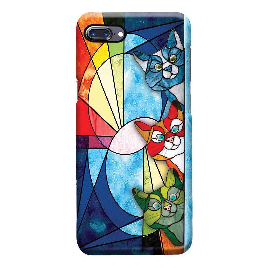 Peeking Cats Stained Glass Pattern Print - Cat Phone Case