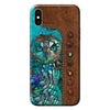 Owl Personalized Leather Pattern Print Phone Case