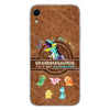 Don&#39;t Mess With Grandmasaurus - Personalized Mother&#39;s Day Phone Case With Leather Pattern Print