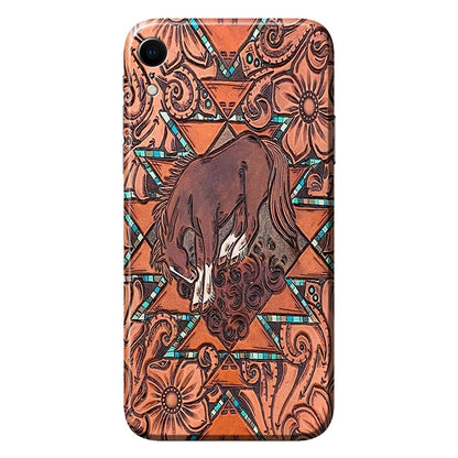 Love Horses Leather Pattern Print Phone Case