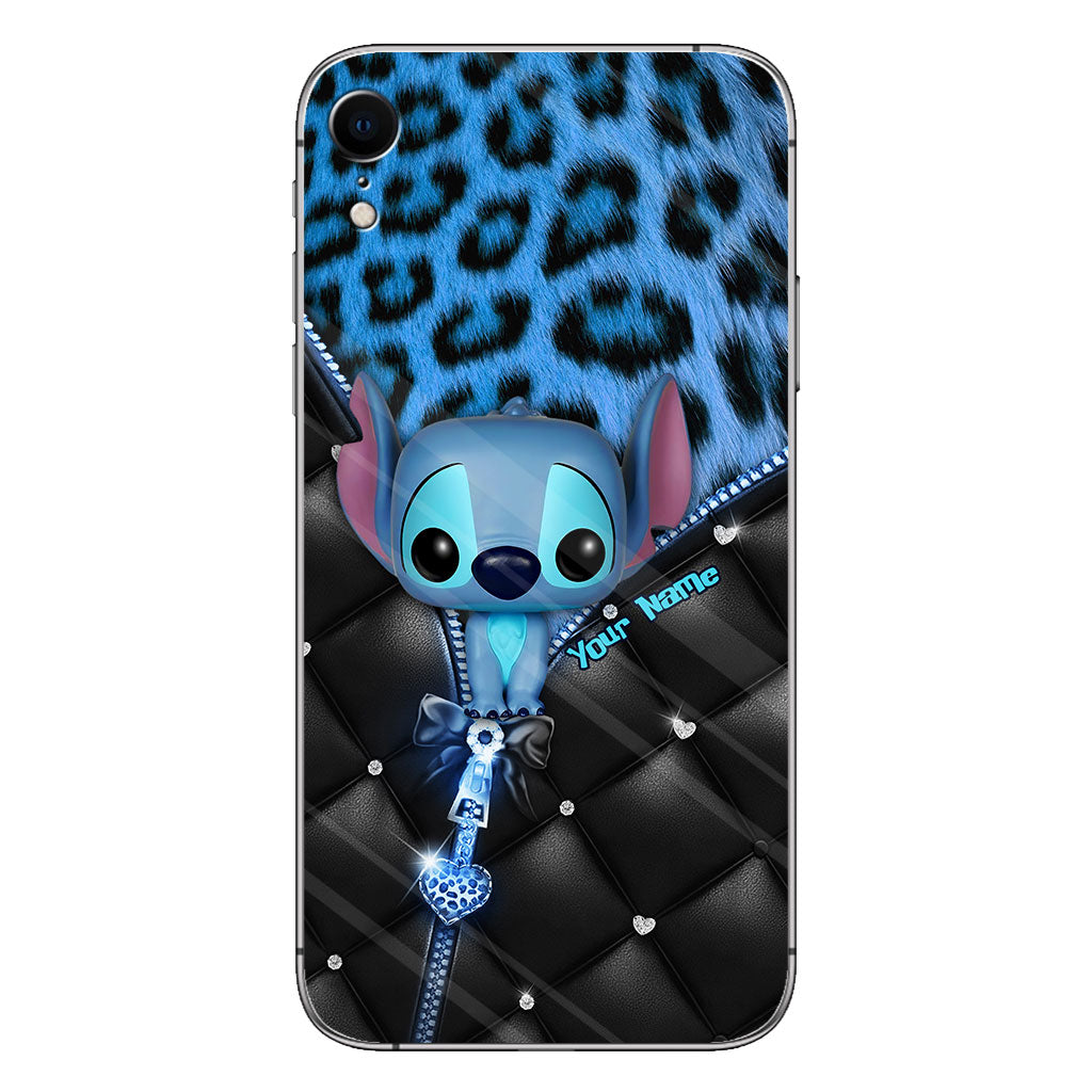 Ohana - Personalized Phone Case With Leather Pattern Print