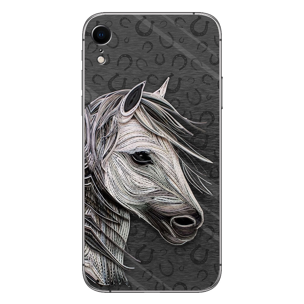 Love Horses - Phone Case With Leather Pattern Print